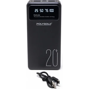 Digimonster PG-PW320 | 20000 Mah Powerbank | Hızlı Şarj | Çift USB + Type-C Giriş | LCD Ekranlı | Taşınabilir Şarj Cihazı | Siyah