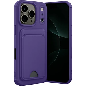 Apple iPhone 17 Pro Uyumlu Arka Kamera Korumalı Kart Koyulabilen Silikon Kartlıklı Kılıf Kapak