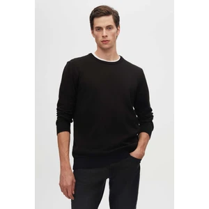 Ds Damat Regular Fit Siyah Tüylenme Yapmayan Bisiklet Yaka Pamuklu Triko Kazak 5HF06ORT12004
