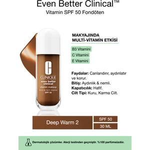 Even Better Clinical Vitamin Makeup Spf 50 Fondöten - Renk: Deep Warm 2 - 30ML | C Vitamini