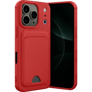 Apple iPhone 17 Pro Uyumlu Arka Kamera Korumalı Kart Koyulabilen Silikon Kartlıklı Kılıf Kapak