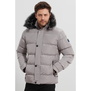 Erkek Kapşonlu Şişme Mont