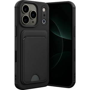Apple iPhone 17 Pro Uyumlu Arka Kamera Korumalı Kart Koyulabilen Silikon Kartlıklı Kılıf Kapak