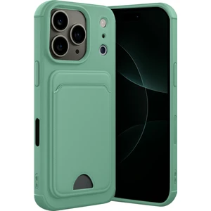 Apple iPhone 17 Pro Max Uyumlu Arka Kamera Korumalı Kart Koyulabilen Silikon Kartlıklı Kılıf Kapak