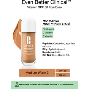 Even Better Clinical Vitamin Makeup Spf 50 Fondöten - Renk: Medium Warm 3 - 30ML | C Vitamini