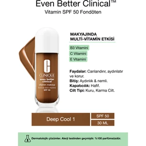 Even Better Clinical Vitamin Makeup Spf 50 Fondöten - Renk: Deep Cool 1 - 30ML  | C Vitamini