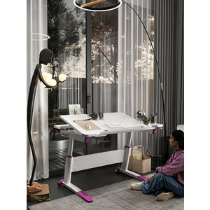 Creo Mobili Sirius Simple Kız Çocuk Çalışma Masası, Eğimli Yükselebilir Çalışma Masası - 120x75 Cm, Beyaz/Fuşya