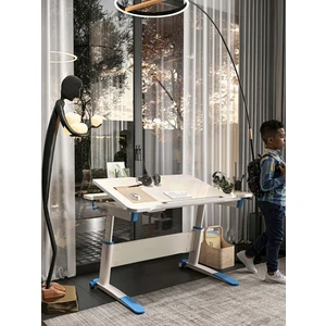 Creo Mobili Anaokulu Masası Yükseklik ve Eğim Ayarlı Çalışma Masası - 120x75 Cm, Ekru/Mavi - Sirius Simple