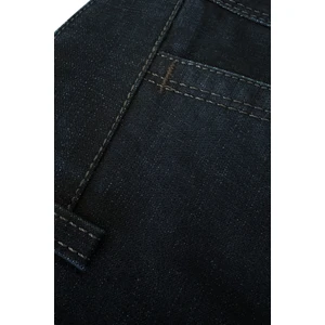 Erkek Lacivert Cepli Klasik Kesim Kalın Kışlık Kot Pantolon