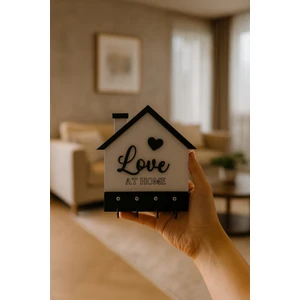 Love Yazılı Ev Şekilli Anahtarlık Askılığı, Anahtar Askılığı