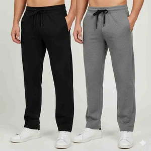 SMURF33 Siyah Erkek Düz Paça Oversize Kalıp Regular Kesim Eşofman Altı