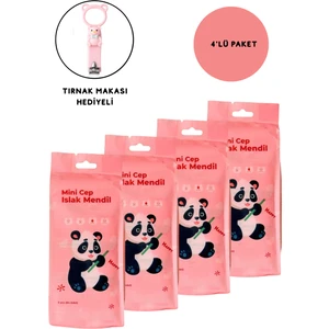 Mini Cep Boy Islak Mendil-Çocuklar Için Pratik Hijyen- Cep Boy- 8'li Paket x 4 (32 Adet)