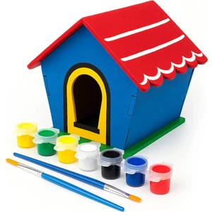 Ahşap Oyuncak Kuş Evi ve Ev Boyama Seti, Ahşap Boyama Evi, Ahşap Oyuncak Yapboz Kuş Evi