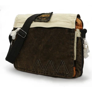 Cappadocia Vintage 4009 Salaş Omuz Postacı Antik Siyah Krem 14 Inç Laptop Okul Seyahat Günlük Vintage Pamuk Çanta