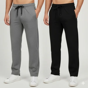 SMURF33 Siyah Erkek Düz Paça Oversize Kalıp Regular Kesim Eşofman Altı