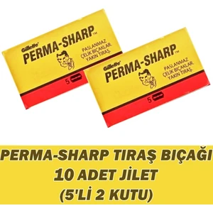 Perma-Sharp Jilet 10 Adet (2x5'li Kutu) Çift Taraflı Tıraş Bıçağı, Yaprak Jilet