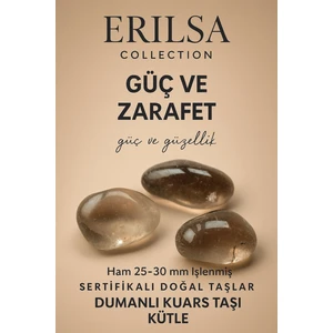 Tesbih Atölyesi Sertifikalı Doğal Dumanlı Kuvars Kütle El Taşı – Güç ve Zarafet İçin