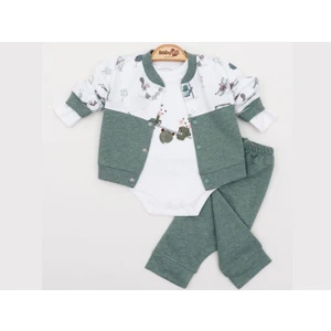 Yeni Sezon 3'lü Yuvarlak Yaka Erkek Bebek Takım