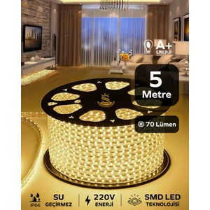 Hortum Esnek Serit LED Gün Isigi + 220V Fiş 1,2,3,4,5,10,15,20,25,50,100 Metre