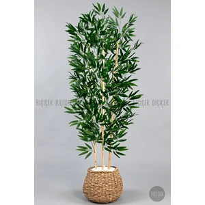Yapay Bambu Ağacı 140CM Hasır Geoit Saksıda