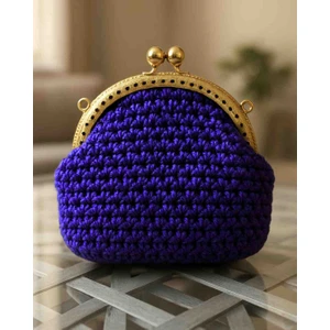 “el Örgüsü Makrome Klipsli Cüzdan