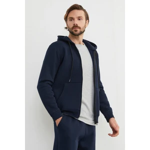 3 Iplik Fermuarlı Kanguru Cepli Sweatshirt