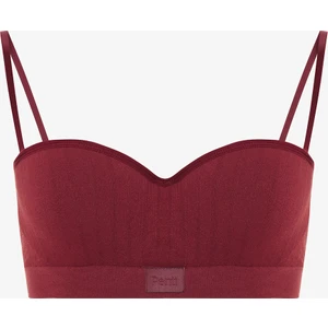 Bordo Stardoll Dikişsiz Balenli Push Up Straplez Sütyen