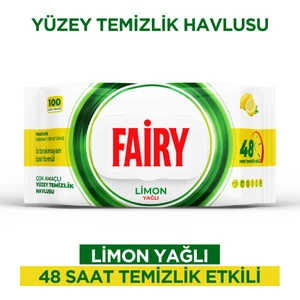 Çok Amaçlı Yüzey Temizlik Havlusu 100 Yaprak | Limon Yağlı | Beyaz Sirke Karbonat