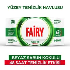 Çok Amaçlı Yüzey Temizlik Havlusu 100 Yaprak | Beyaz Sabun | Beyaz Sirke & Karbonat