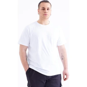 Tommy Life Beyaz Basic Kısa Kol O Yaka Büyük Beden Erkek T-Shirt - 88072