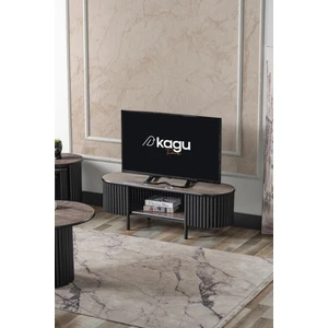 Boston Serisi Tv Ünitesi Siyah Metal Gri Ahşap