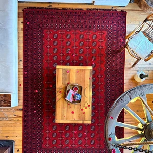 Cool Halı Atlas 04 Kırmızı Mutfak Halısı Yıkanabilir Halı Kaymaz Taban Yolluk Afgan Halısı Salon Halısı