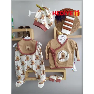 Minika Baby Minilkabebe Ördek Hastane Çıkış Seti 5 Li &7li Ağız Mendili HEDİYELİ