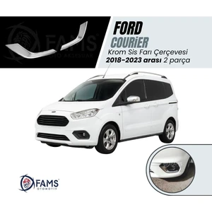 Fams Otomotiv Ford Courier Krom Sis Farı Çerçevesi 2 Parça 2018-2024 Paslanmaz Çelik