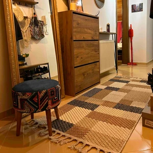 Cool Halı Bress 1406 Sarı Mavi Halı İskandinav Halı Kesme Yolluk Salon Halı Koridor Halısı Oturma Odası Halısı