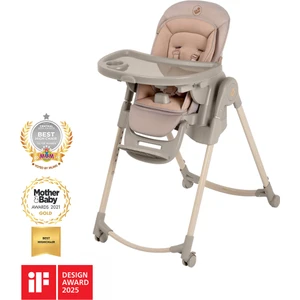 Minla Plus 6'sı Bir Arada Ahşap Görünümlü 4 Tekerlekli Mama Sandalyesi Elegance Terra