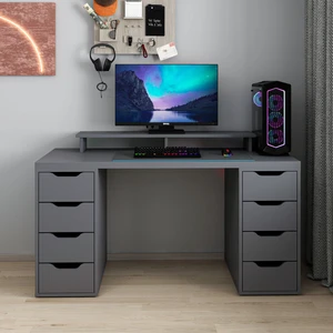 Alen 150 cm 8 Çekmeceli Çalışma & Oyuncu Masası - Antrasit