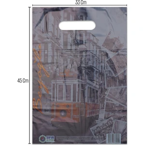 No:3 (33*45) Beyoğlu Desenli Takviyeli Elgeçme Poşet 50 Adet