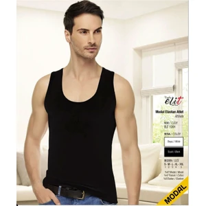 Elit Erkek Atlet 3’lü Siyah Renk Paket %100 Orijinal Modal Kumaş Rahat Vucuda Oturan Kesim