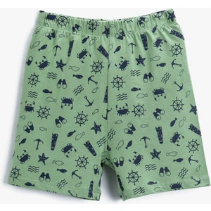 Erkek Bebek Baskılı Şort Pamuklu