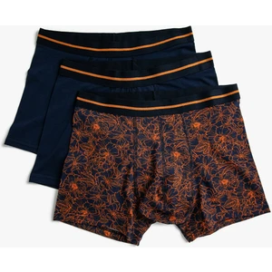 Desenli Pamuklu Basic 3'lü Boxer Seti