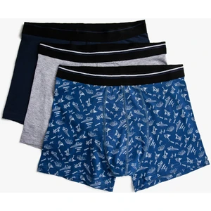 Erkek Pamuklu Basic 3'lü Boxer Seti