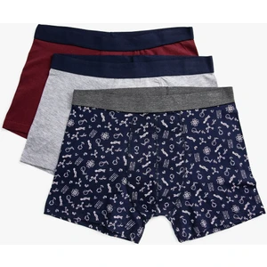 Erkek Pamuklu Basic 3'lü Boxer Seti