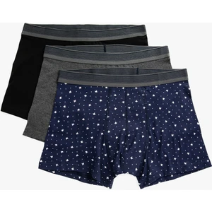Erkek Pamuklu Basic 3'lü Boxer Seti
