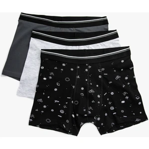 Erkek Pamuklu Basic 3'lü Boxer Seti