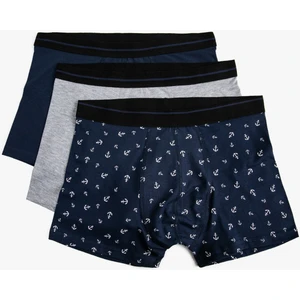Erkek Pamuklu Basic 3'lü Boxer Seti