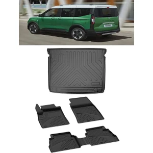 Ford Courier 2025 ve Sonrası 4.5d Paspas ve 3D Rizline Bagaj Havuzu Set