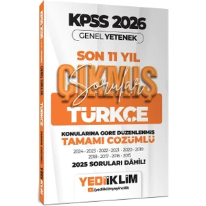 Yediiklim 2026 Kpss Genel Yetenek Türkçe Konularına Göre Tamamı Çözümlü Son 11 Yıl Çıkmış Sorular