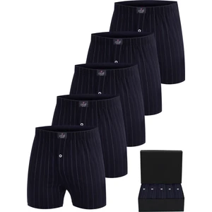 Premium 5'li Çizgili Erkek Boxer - %100 Pamuk, Ultra Yumuşak Kumaş, Rahat Kalıp, Etiketsiz ve Kaliteli Boxer, Hediye Kutulu Günlük Erkek Iç Giyim