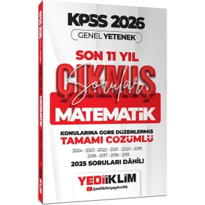 Yediiklim 2026 Kpss Genel Yetenek Matematik Konularına Göre Tamamı Çözümlü Son 11 Yıl Çıkmış Sorular